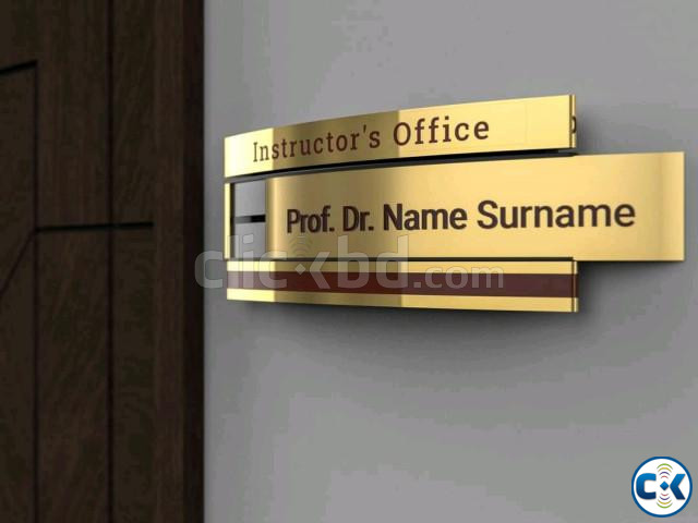 Nameplate ACP OR Glass With Plastic 3D latter Sticker large image 1