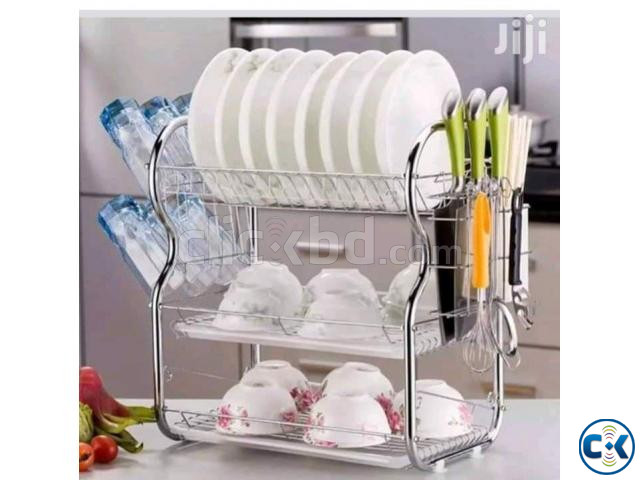 3 Layer Stainless Steel Kitchen Rack large image 2