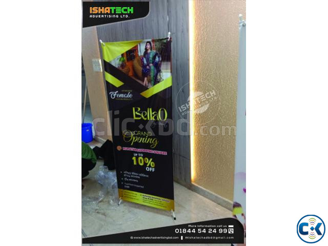 Pop Up Stand Banner Rolling Stand Banner with X Stand Bann large image 2