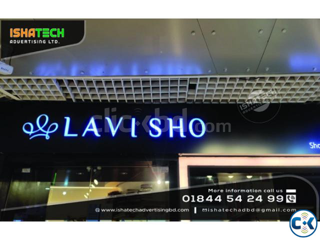 Acp Off Cut Sign Black Acp Board with White Led Light Ac large image 0