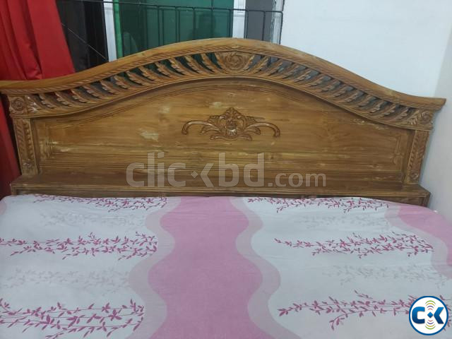 King size bed- kathal wood- with jajim mattress large image 2