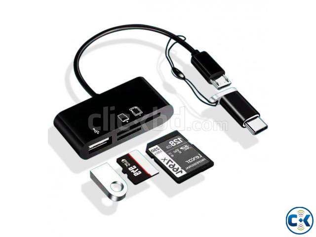 3 In 1 Mobile OTG Card Reader For Micro USB Port And Type-C large image 1