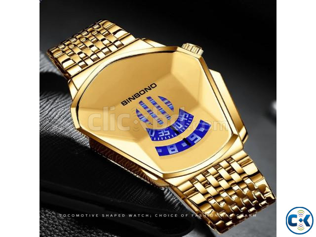 BINBOND Fashion Men Watch Golden Geometric Shape Cool Dial large image 4