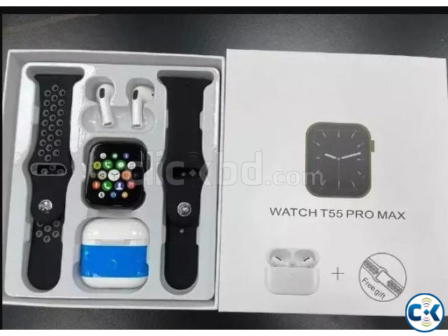 T55 Pro Max Smart Watch with Earbud large image 0