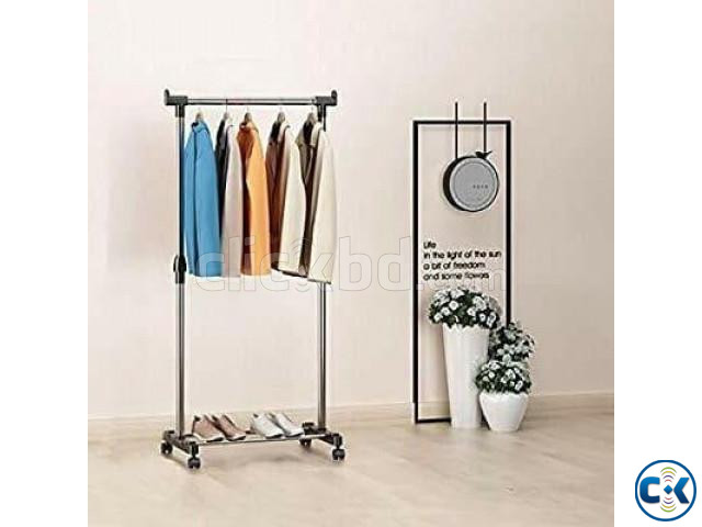 Single Pole Stainless Steel Clothes Hanger Rack large image 0