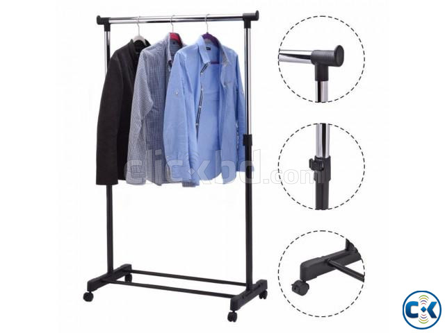 Single Pole Stainless Steel Clothes Hanger Rack large image 3