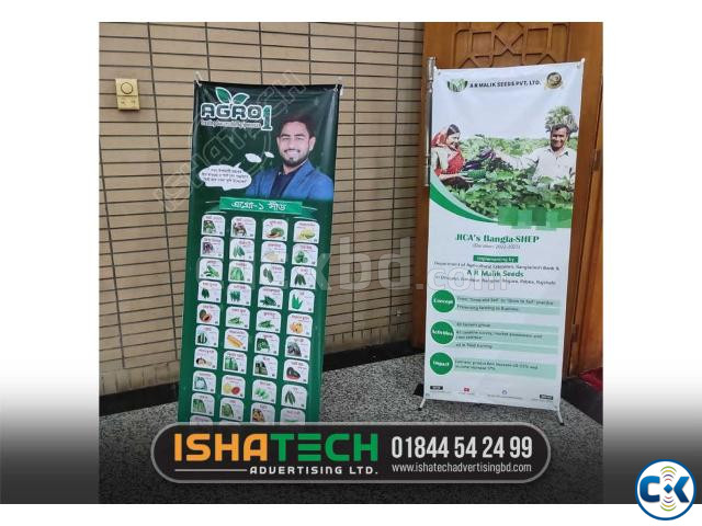 Rollup x stand banner Super premium Quality X Banner Stand large image 3