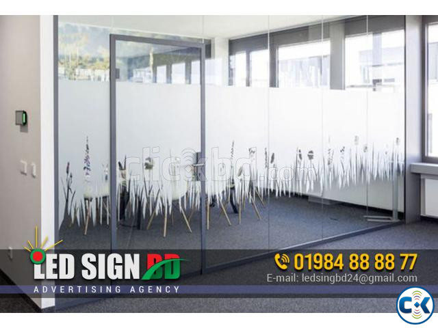 Office Glass Printing Frosted Sticker Print Pasting Price large image 0