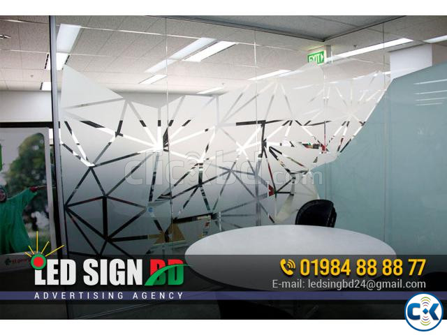 Office Glass Printing Frosted Sticker Print Pasting Price large image 2