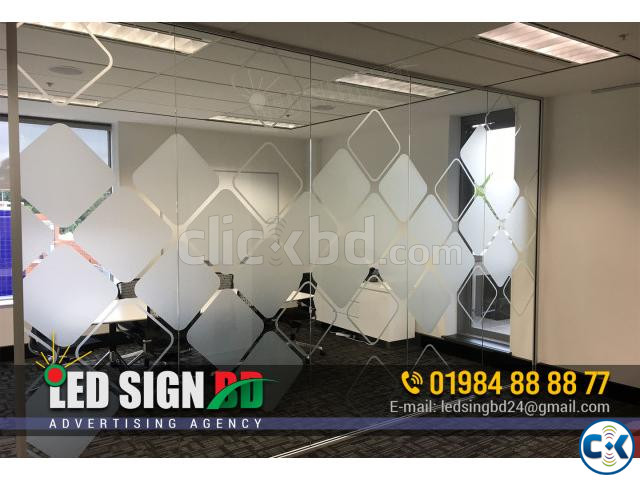 Office Glass Printing Frosted Sticker Print Pasting Price large image 3