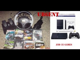  URGENT PS2 Game Wheel 1Contro 8MB card 35game DVD