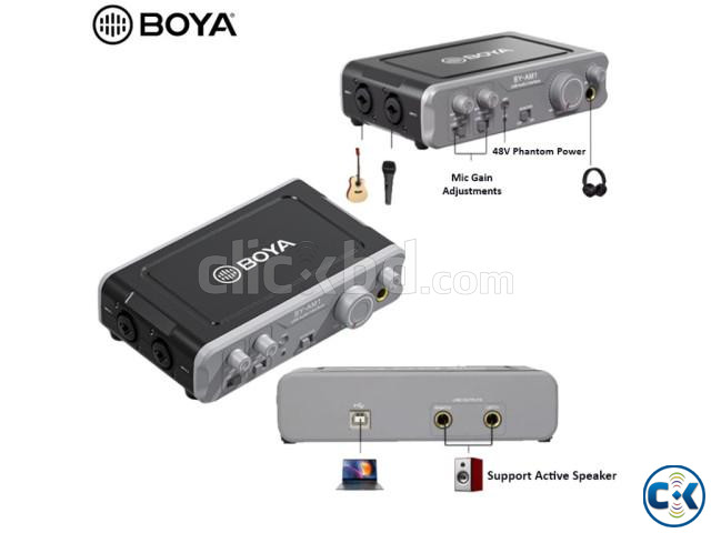 USB Audio Interface BOYA BY-AM1 Dual-Channel Audio Mixer USB large image 1