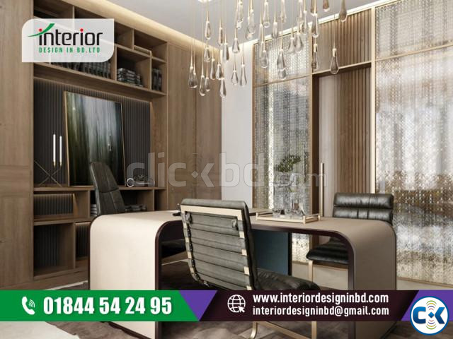 CEO Room interior design. CEO room with modern interior large image 2