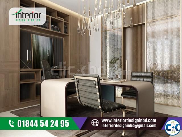 CEO Room interior design. CEO room with modern interior large image 3