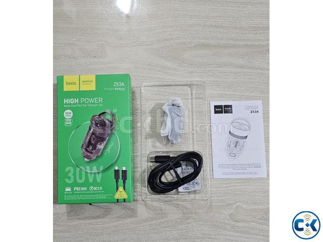 Hoco Z53A Car charger 30W With Type-C Cable large image 4