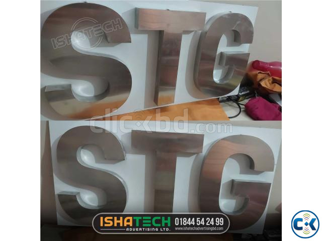 SS Hairline Finish. 3D SS letter Office Signboard. large image 0