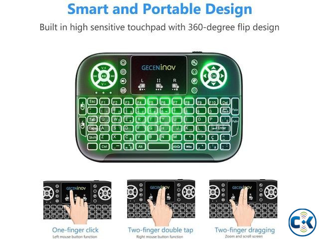 A8S Bluetooth Wireless Keyboard Rechargable Dual Mode Touchp large image 2