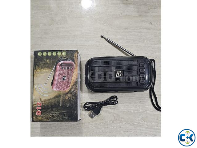 D12 Rechargable Bluetooth Solar FM Radio With Flashlight large image 1