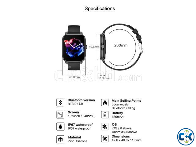 GT30 Smart Watch with Bluetooth Call 1.69 inch custom large image 4