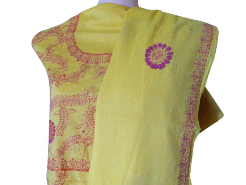 Yellow Cotton Salwar kameez large image 1