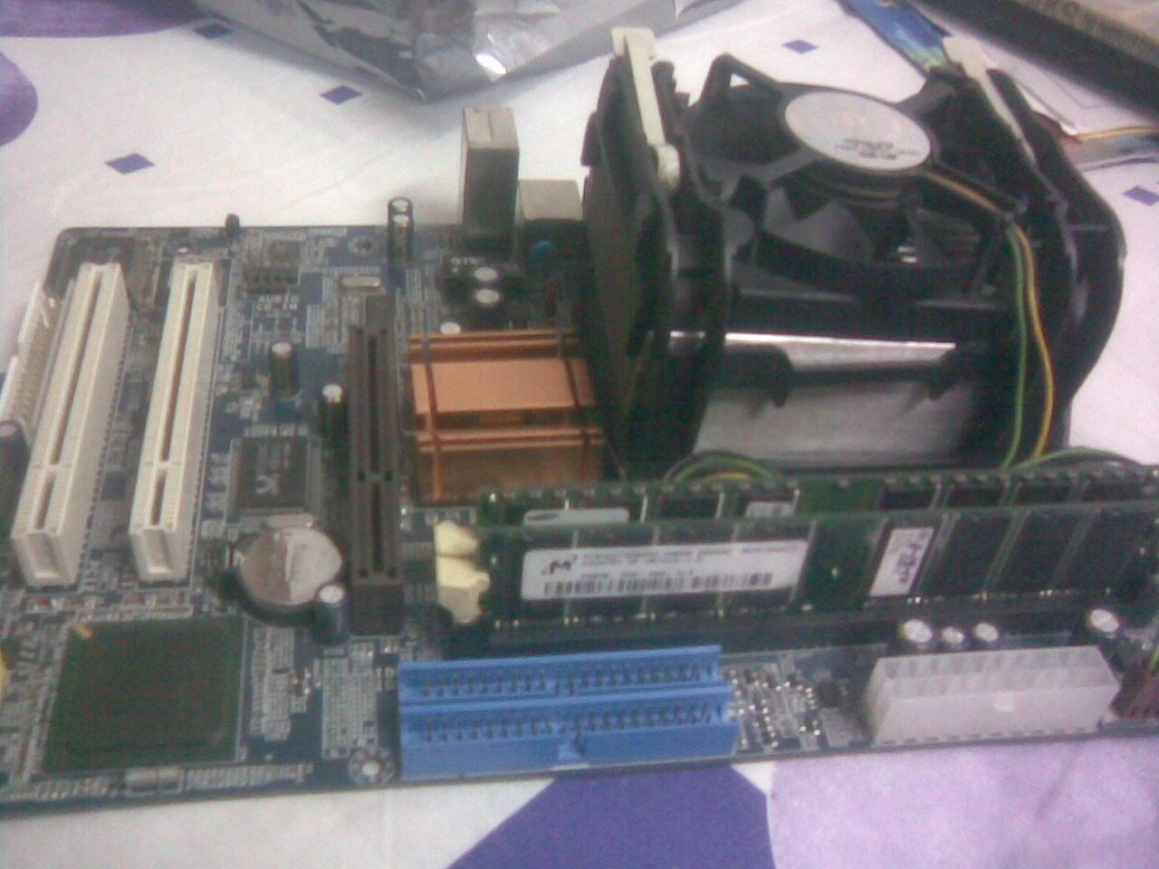 mainboard with ram agp processor lan card large image 1