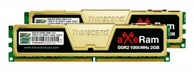 4Gb Transcend aXeRam PC2-8500 DDR2 1066MHz  large image 1