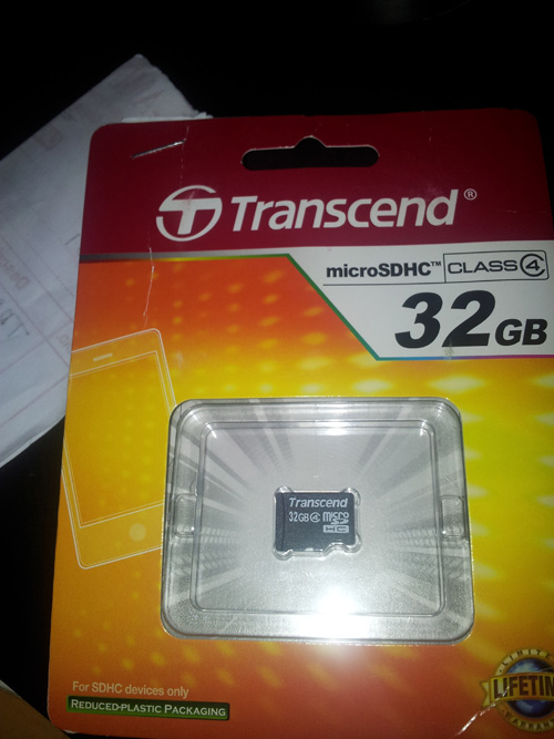 Transcend 32GB MicroSDHC Class 4 with complete warranty memo large image 1