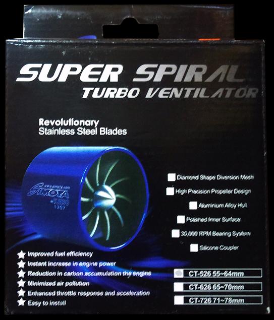 Simota Super Spiral Turbo Ventilator read inside for VVT-I large image 0