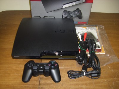 PlayStation 3 PS3 Slim Console 250GB on FW3.55 with 40 Games large image 0