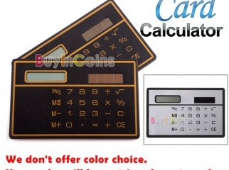 Mini Slim Credit Card Solar Power Pocket Calculator