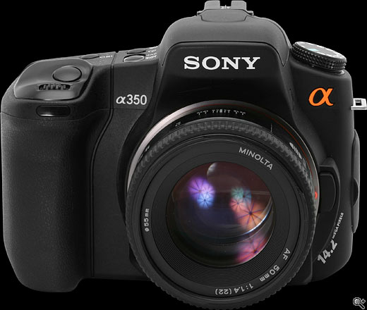 Sony Alpha A350 14.2MP Digital SLR Camera with Flashgun large image 0