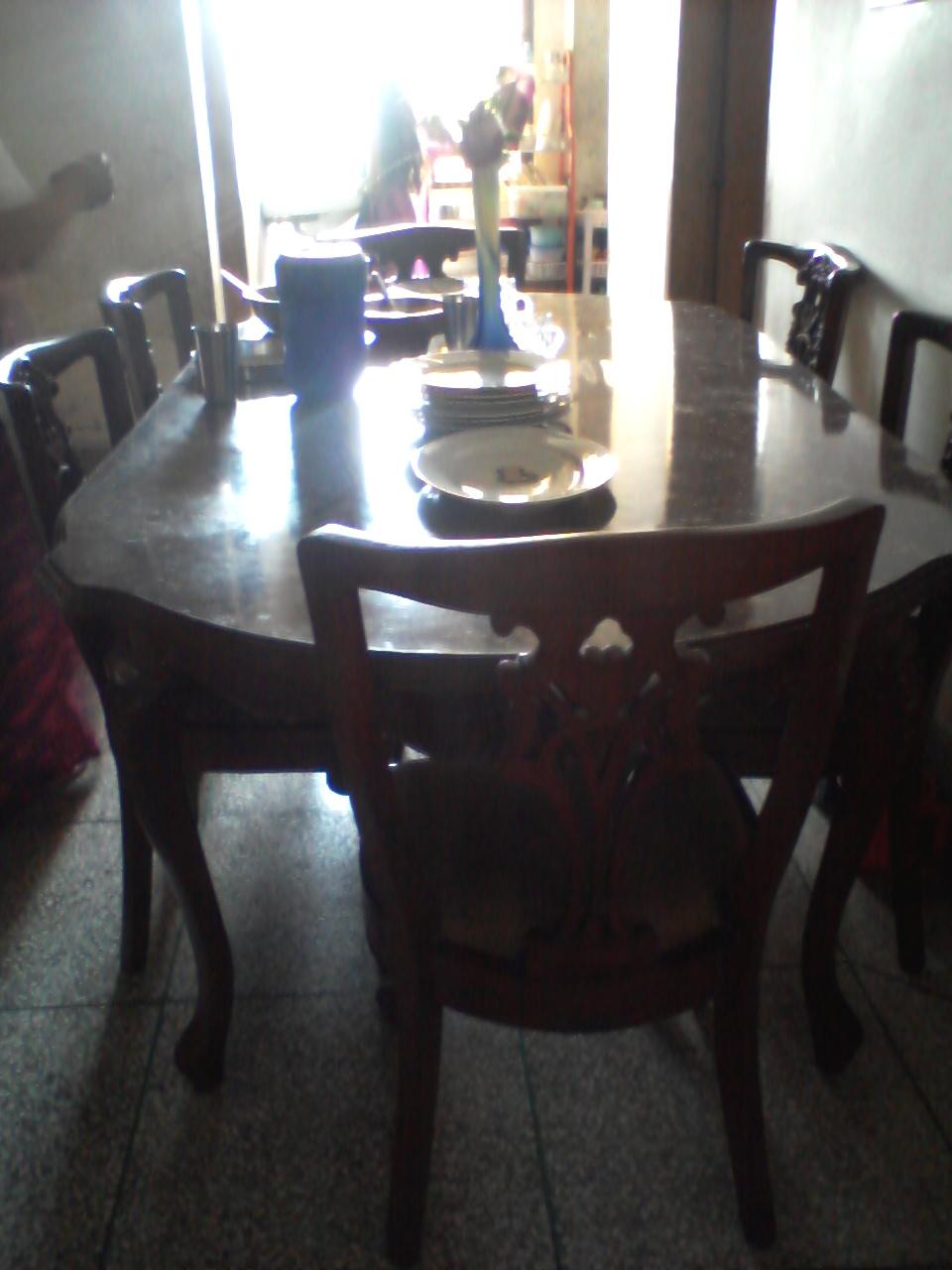 large dining table with 6 chairs large image 0