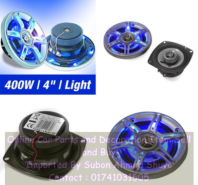 4 BLUE IN CAR HIFI SPEAKERS LED large image 0