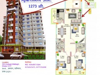 Luxurious 1273 sft Ready Apartment at Malibagh Gulbagh .
