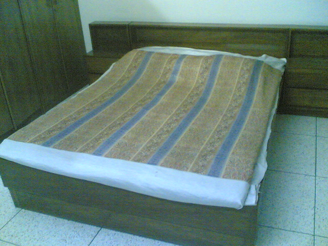 Double bed with two bed-side tables 100 teak  large image 0