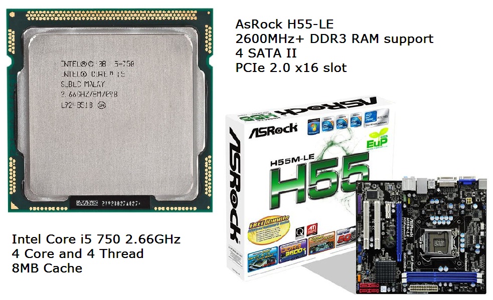 Intel Core i5 750 and AsRock H55-LE motherboard large image 0