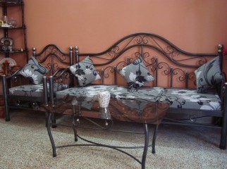 SOFA SET DINING TABLE SET_WROUGHT IRON_ANTIQUE COLOR