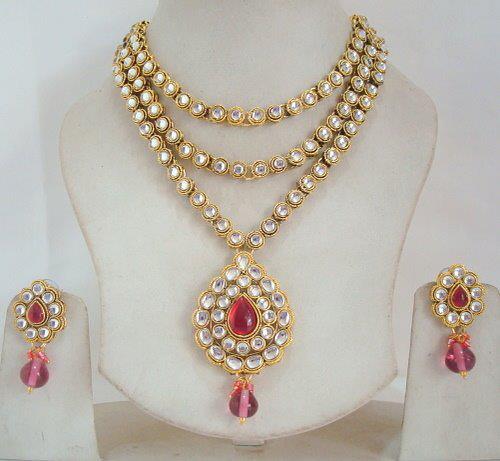beautiful kundan necklace discounted price  large image 0