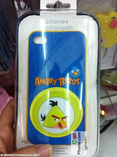 Minson Case For IPhone 4 4S Angry Birds White  large image 0