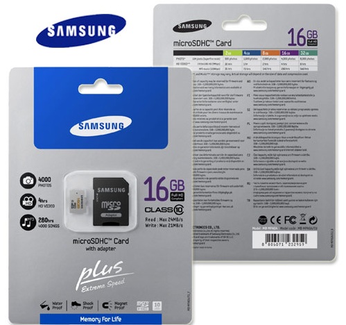 Intact Samsung 16GB Class 10 Microsd Card 1yrs Warranty large image 0