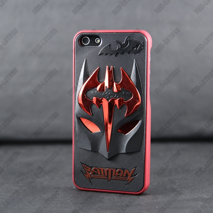 Apple iPhone 5 Batman Hard Plastic Case 3D Black Red large image 0
