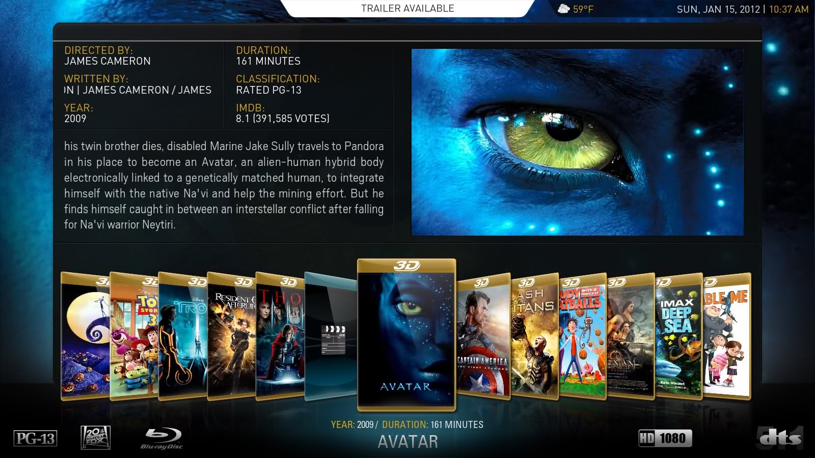 3D BluRay 1080p Movies For 3D TV Free Home Delivery large image 0