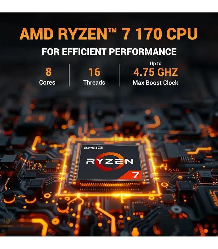 Asus TUF Gaming A15 FA506NCQ Ryzen 7-170 RTX 3050 4GB Graphics (Graphite Black, 512GB SSD, 16GB DDR5 RAM) 15.6" FHD Gaming Laptop- thumbnail #2