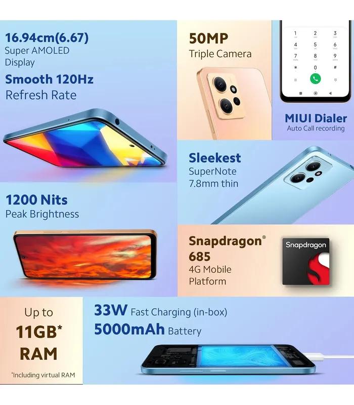 Redmi Note 12 (Ice Blue, 128 GB Storage, 6 GB RAM)- image #2