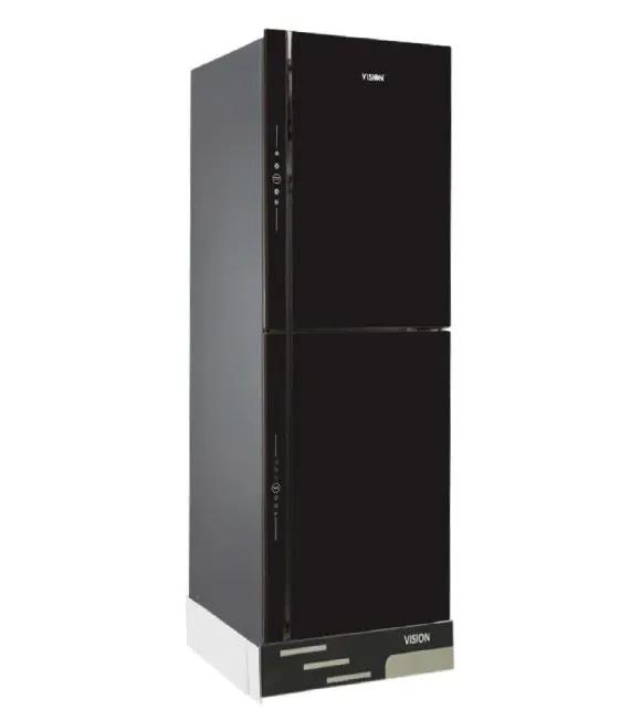 VISION Glass Door Refrigerator RE-280 Liter Mirror Purple Flower Top Mount- image #1
