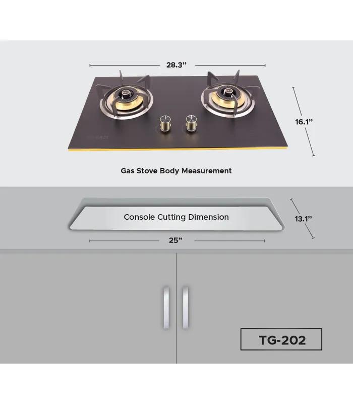 Gazi Smiss LPG Gas Stove - High Quality Tempered Glass- image #2