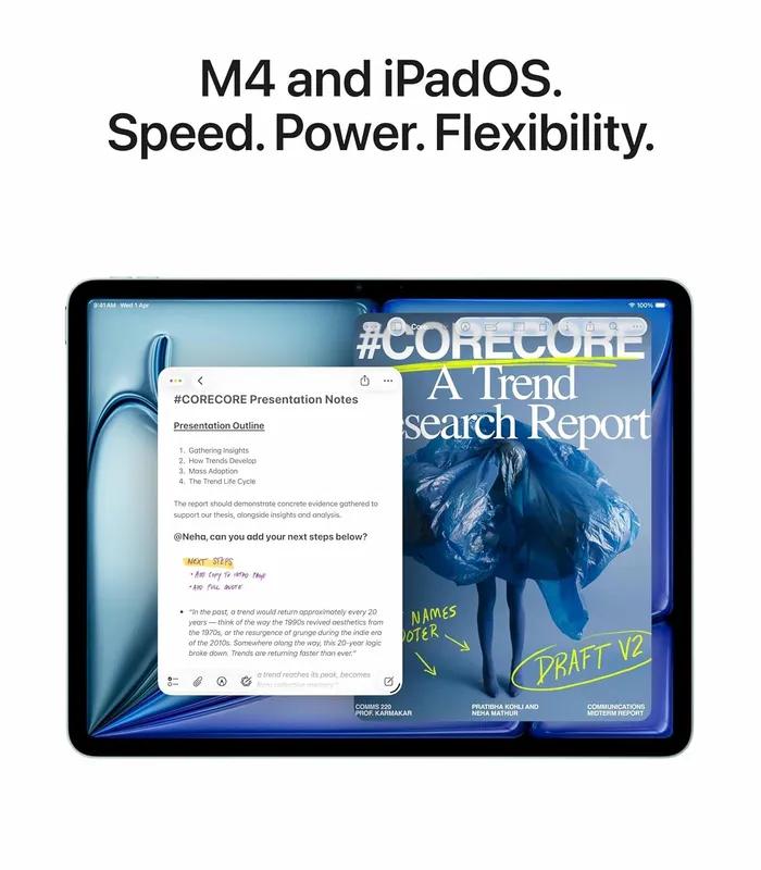 iPad Air M4 - 2026 (Space Gray, 128GB Storage, 12GB Unified Memory) 11-inch Liquid Retina Display All-Day Battery Life- thumbnail #3