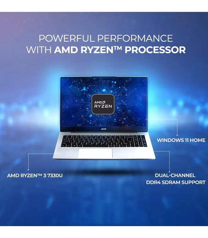 Acer Aspire 15 AS15-42 Ryzen 3 7330U ( Pure Silver, 512GB SSD, 8GB DDR4 RAM) 15.6" FHD Laptop- thumbnail #4