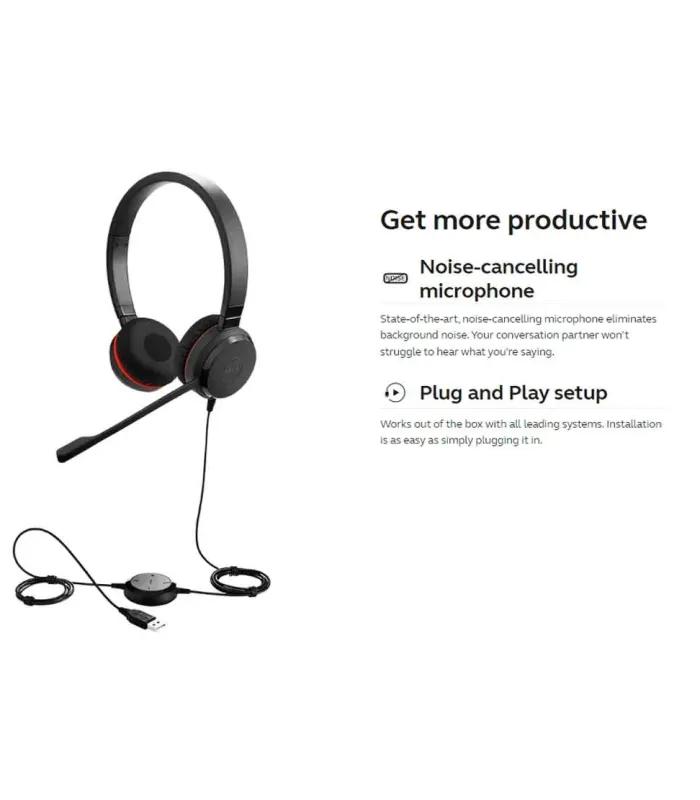 Jabra Evolve 30 DUO USB 3.5mm jack Wired Headphone- thumbnail #4