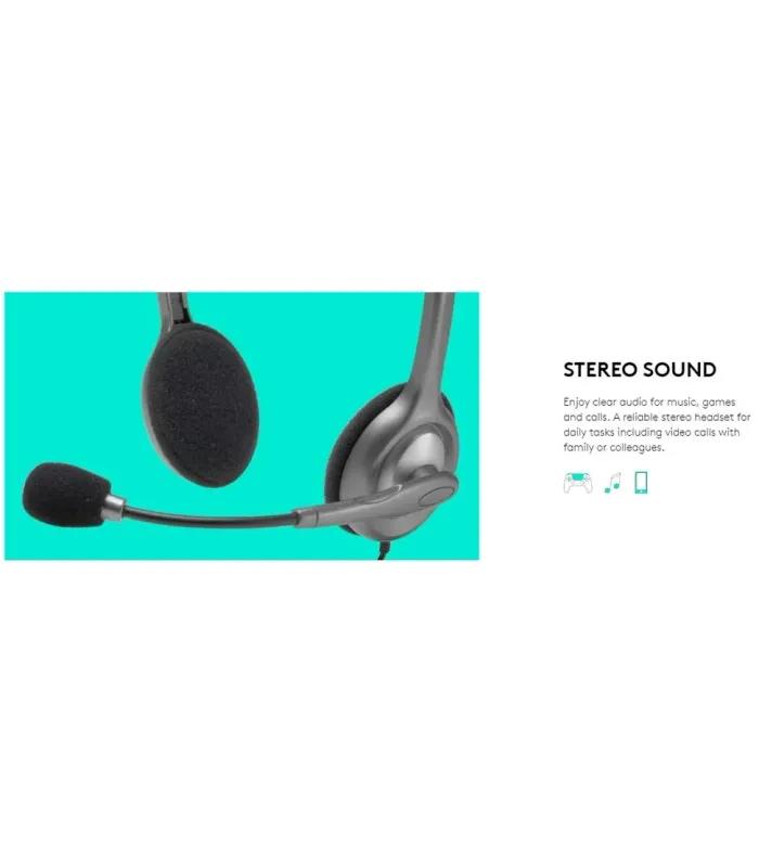 Logitech H110 STEREO Headset – Clear Audio for Everyday Use- thumbnail #3